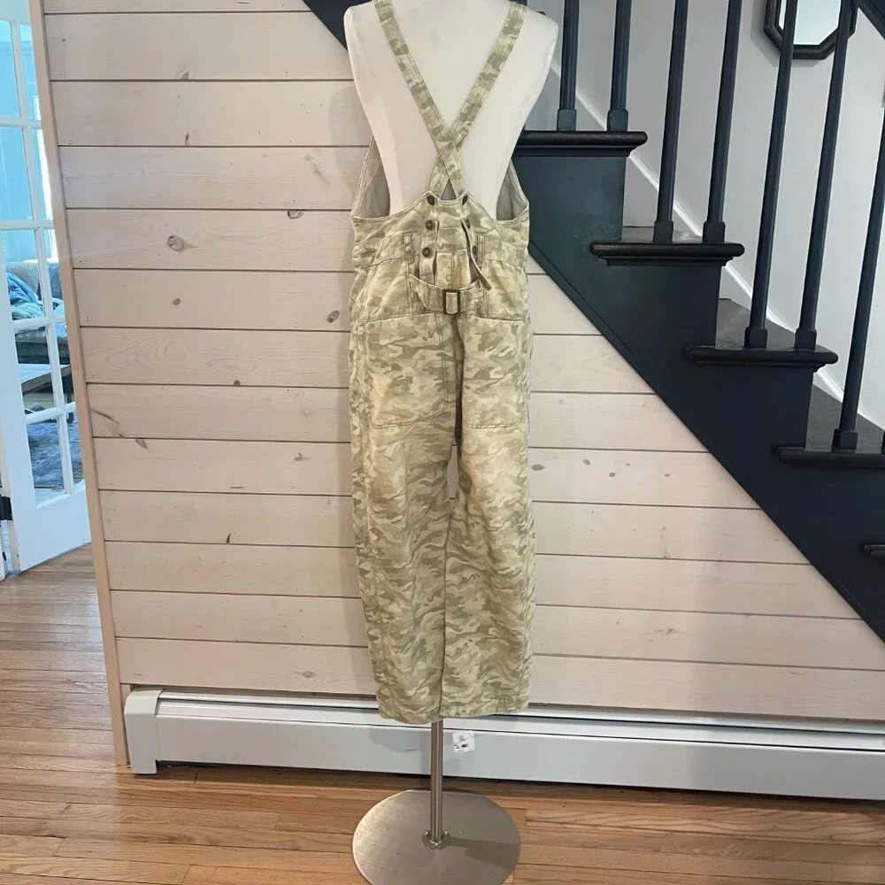013 Free People We the Free The Way it Goes Harem Overalls NWT Camo Size Small
